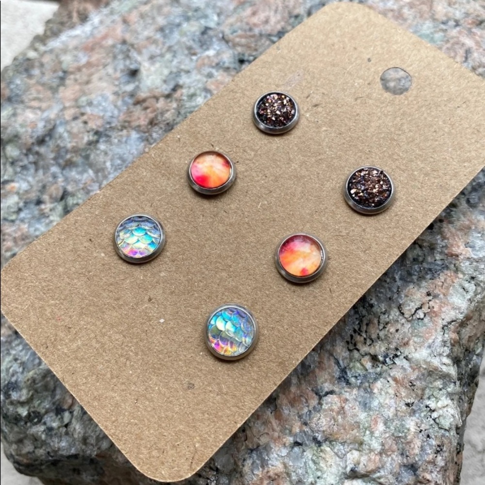 Women’s Stud Druzy Earring Bundle